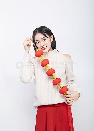 女士拜年手势
