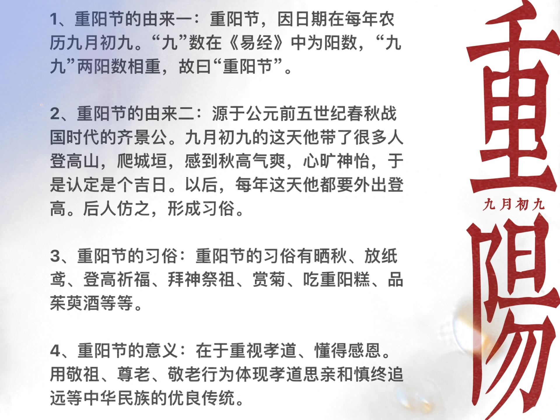 重阳节的简介