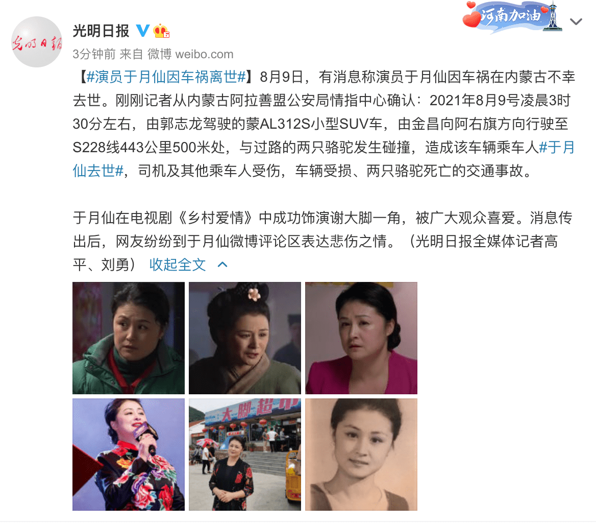 包括于月仙车祸变乱司机负全责的词条